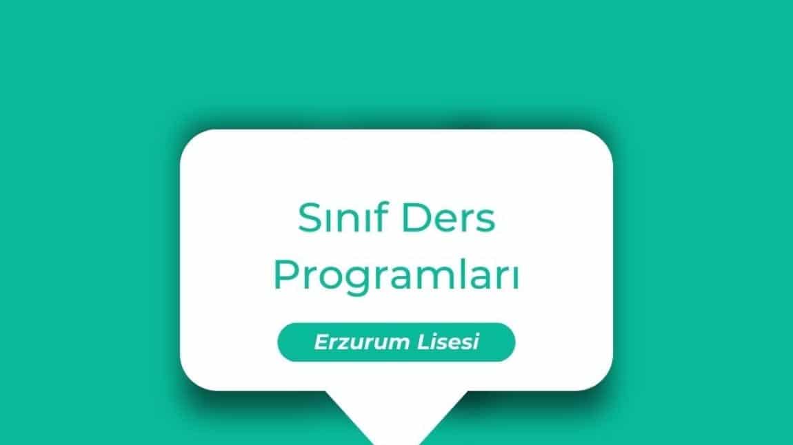 Erzurum Lisesi Sınıf Ders Programları
